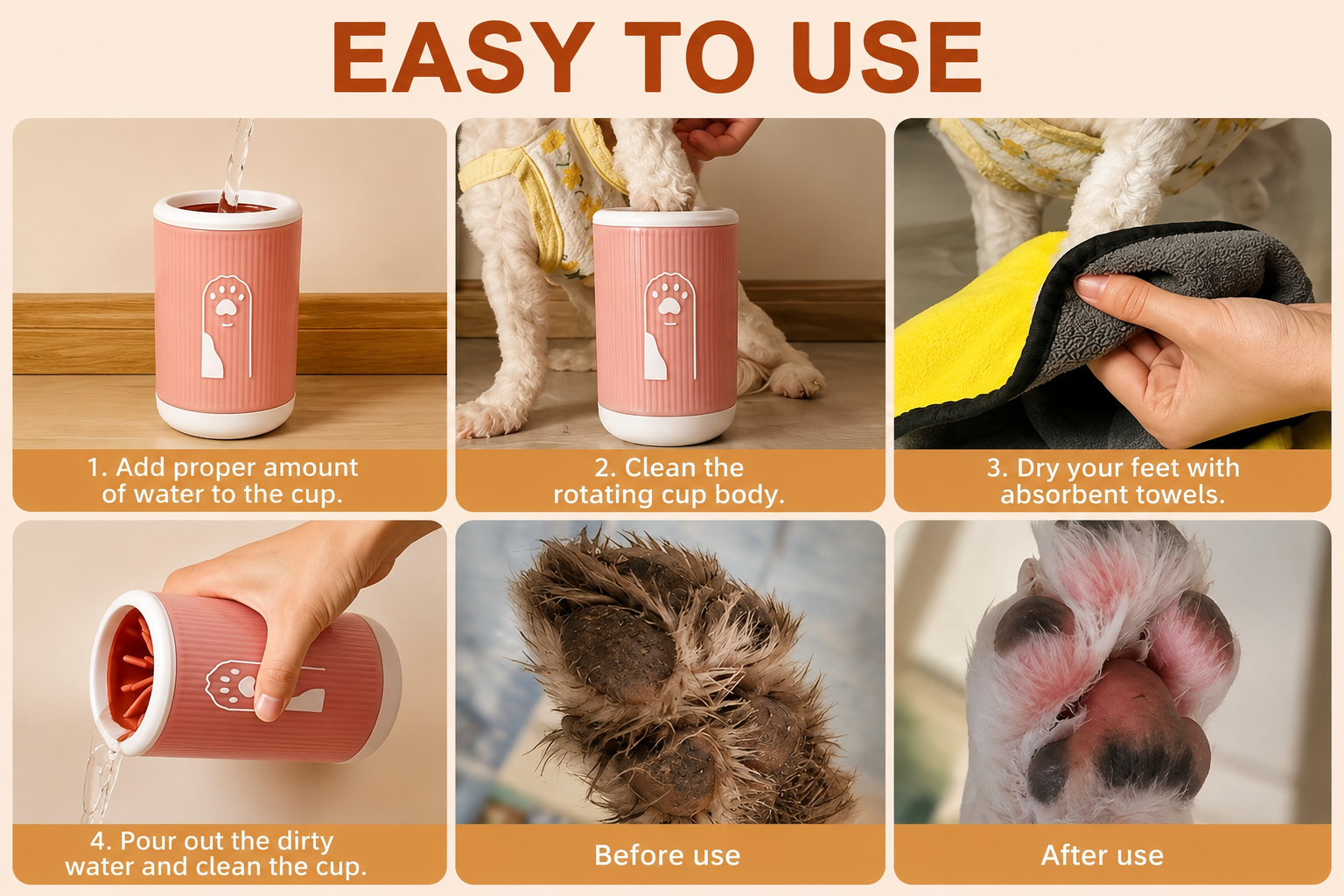 Portable Pet Paw Cleaner Cup