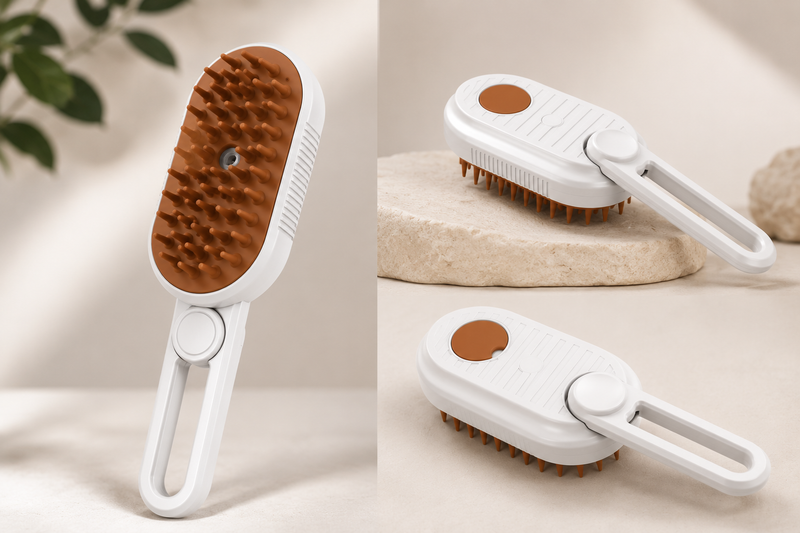3-in-1 Steam Grooming Brush for Pets